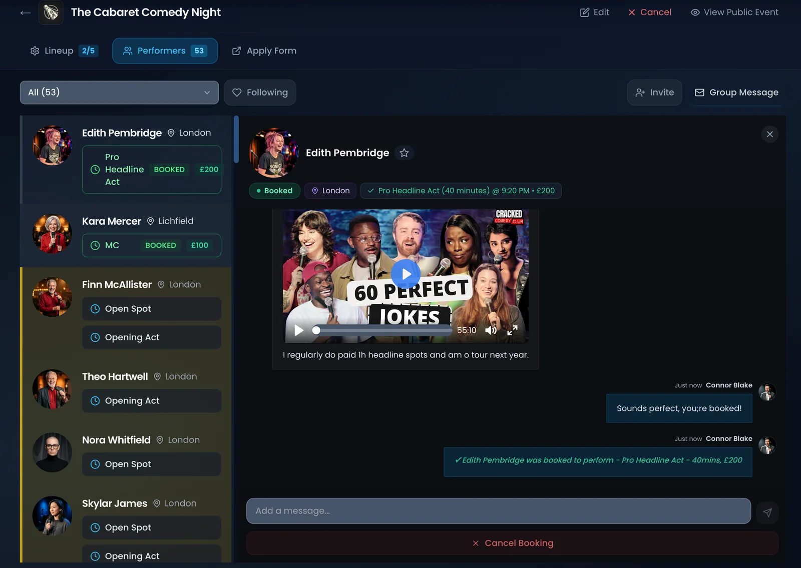 Application tracking dashboard